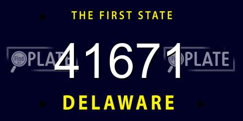 41671 Delaware License Plate