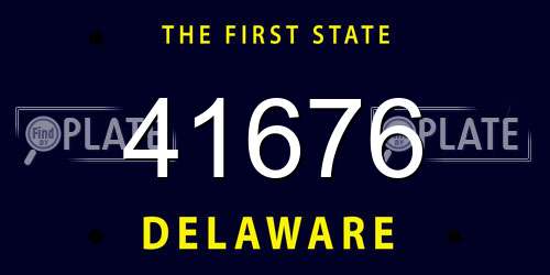 41676 Delaware License Plate