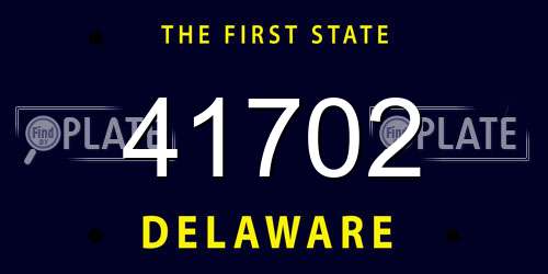41702 Delaware License Plate