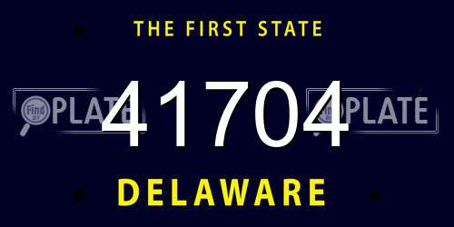 41704 Delaware License Plate
