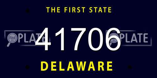 41706 Delaware License Plate