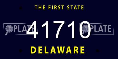 41710 Delaware License Plate