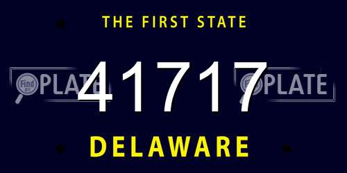 41717 Delaware License Plate