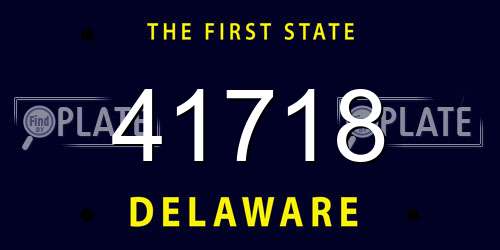 41718 Delaware License Plate