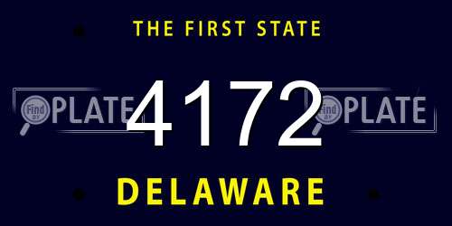 4172 Delaware License Plate