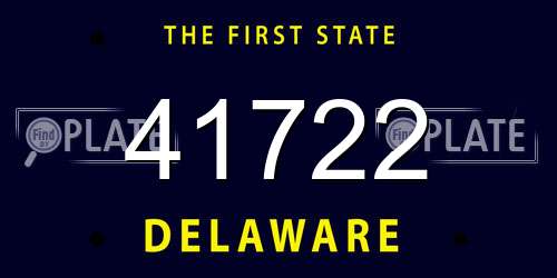 41722 Delaware License Plate
