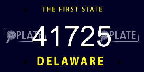 41725 Delaware License Plate