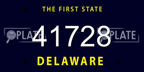 41728 Delaware License Plate