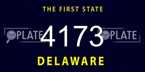 4173 Delaware License Plate