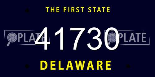 41730 Delaware License Plate