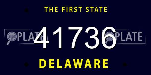 41736 Delaware License Plate