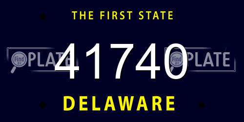 41740 Delaware License Plate