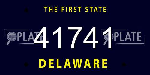 41741 Delaware License Plate