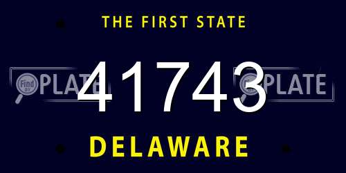41743 Delaware License Plate