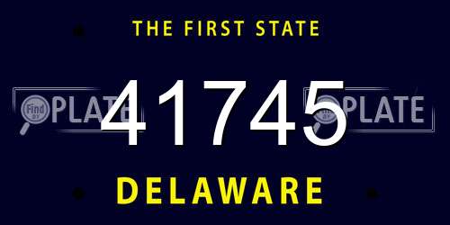 41745 Delaware License Plate