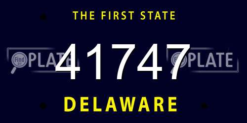 41747 Delaware License Plate