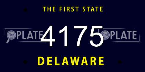 4175 Delaware License Plate