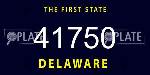 41750 Delaware License Plate