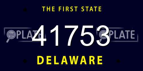41753 Delaware License Plate