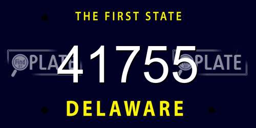 41755 Delaware License Plate
