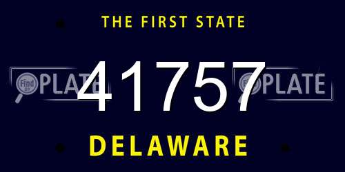 41757 Delaware License Plate