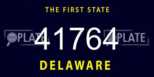 41764 Delaware License Plate
