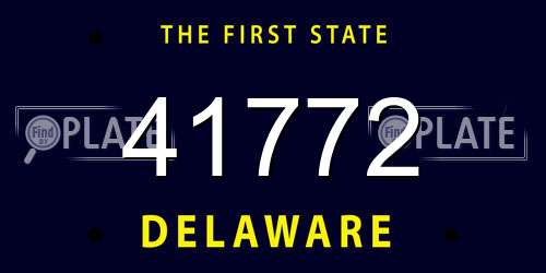 41772 Delaware License Plate