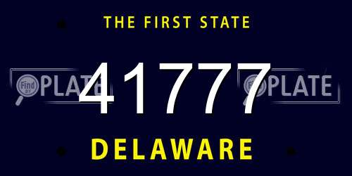 41777 Delaware License Plate