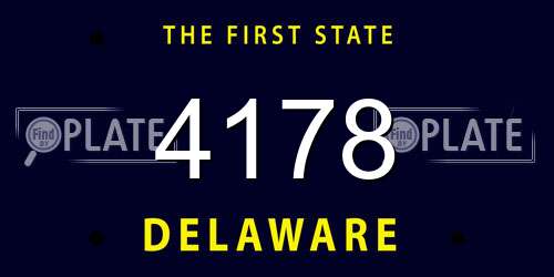 4178 Delaware License Plate