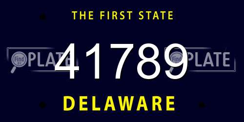 41789 Delaware License Plate