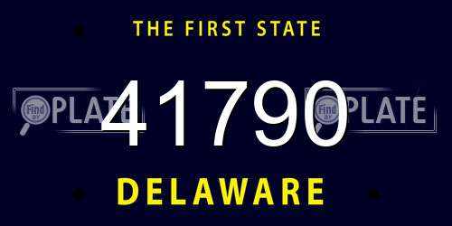 41790 Delaware License Plate