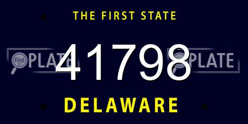 41798 Delaware License Plate