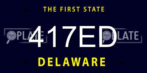 417ED Delaware License Plate