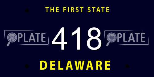 418 Delaware License Plate