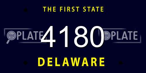 4180 Delaware License Plate