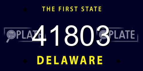 41803 Delaware License Plate