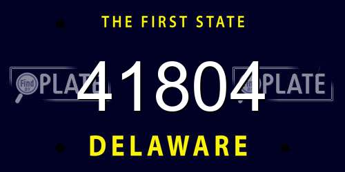 41804 Delaware License Plate