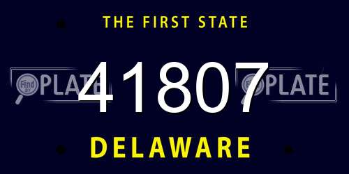 41807 Delaware License Plate