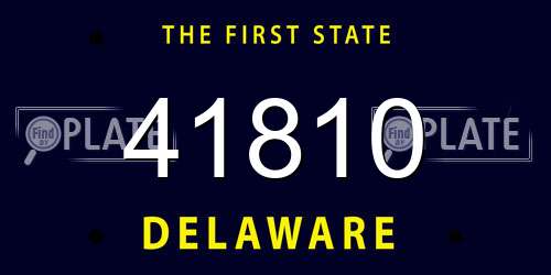 41810 Delaware License Plate