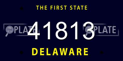 41813 Delaware License Plate