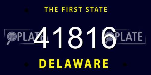 41816 Delaware License Plate