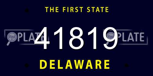 41819 Delaware License Plate