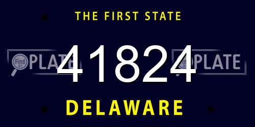 41824 Delaware License Plate