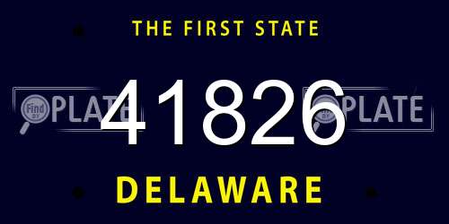 41826 Delaware License Plate