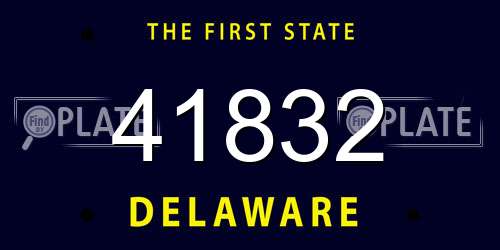 41832 Delaware License Plate