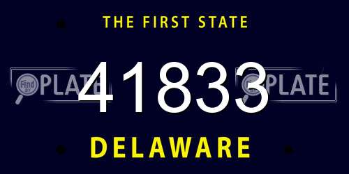 41833 Delaware License Plate