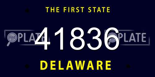 41836 Delaware License Plate