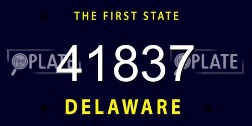 41837 Delaware License Plate