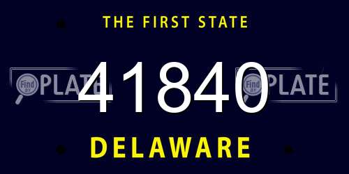 41840 Delaware License Plate