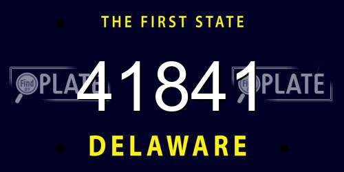 41841 Delaware License Plate